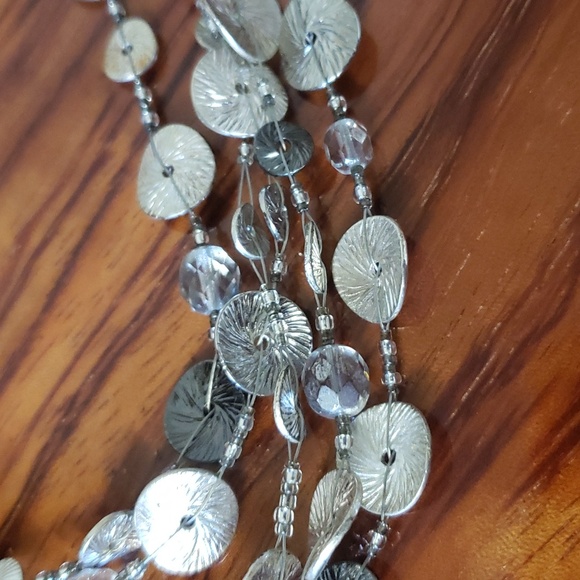 Chico's Necklace Toggle Lot Silver Tone Multi Strand Charm - Picture 7 of 11